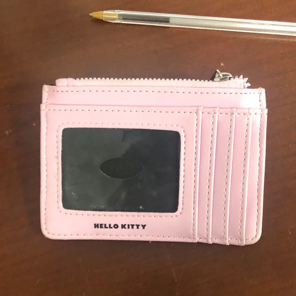 Hello Kitty Pink Kids Coin Purse Wallet with Star & Heart Accents